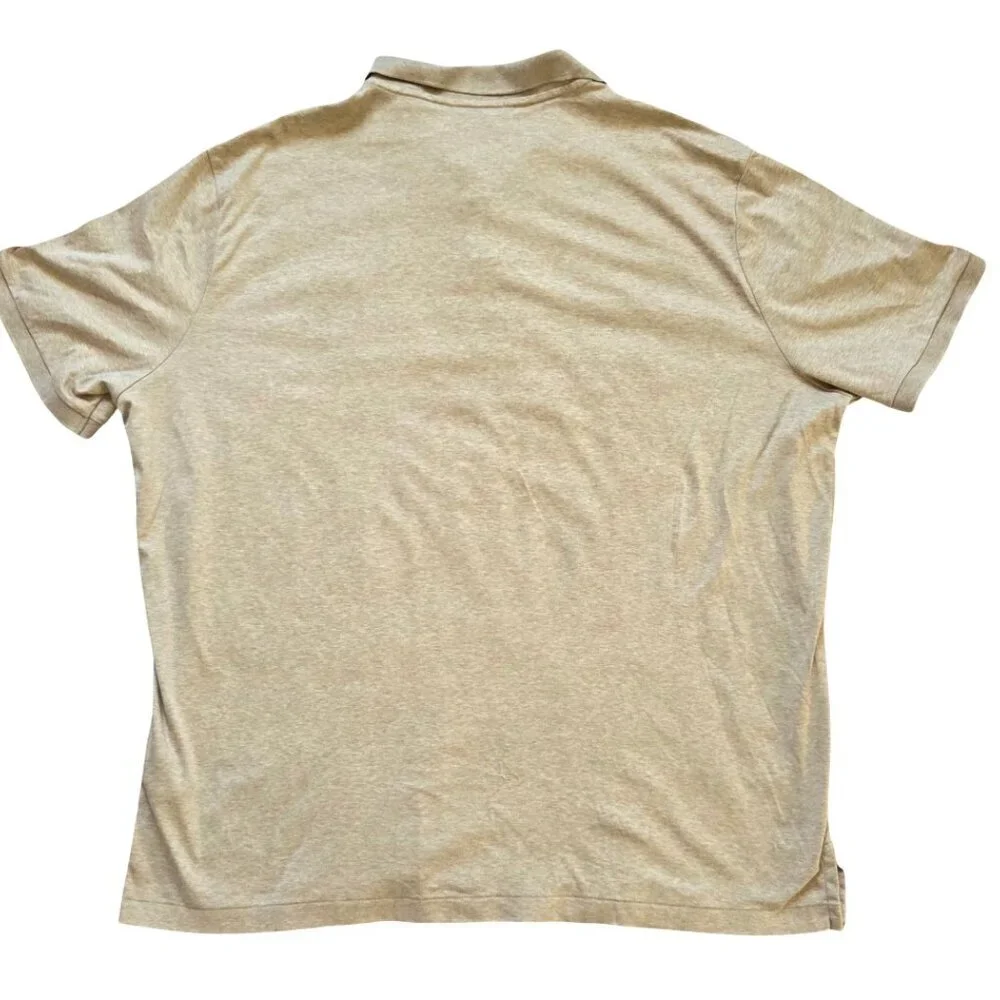 Ralph Lauren Polo Shirt Mens XXL Tan Embroidered Pony Logo Preppy Classic